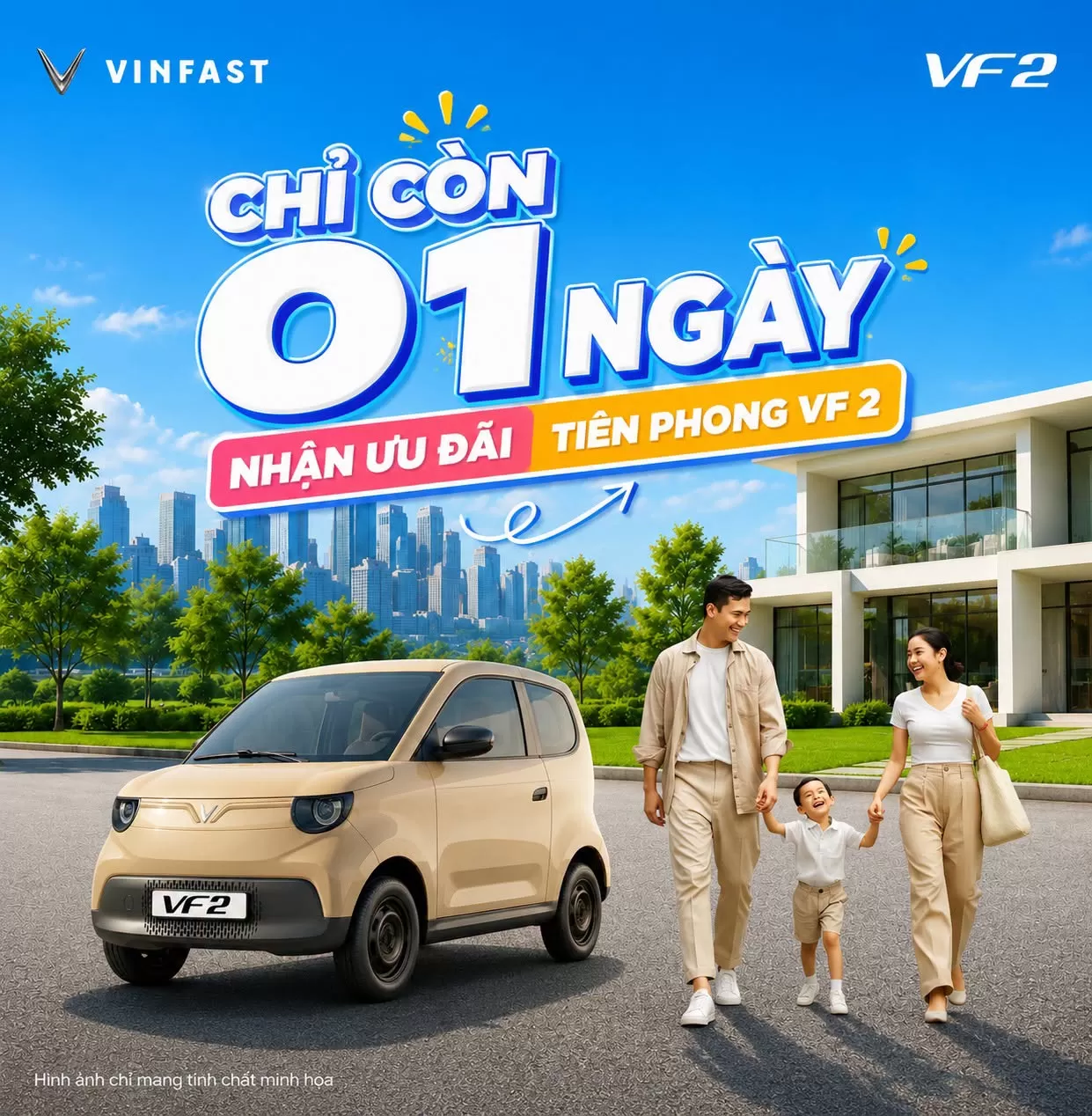 01 NGÀY CUỐI CÙNG ĐẶT CỌC TIÊN PHONG VINFAST VF 2: SỞ HỮU Ô TÔ ĐIỆN VỚI CHI PHÍ CHỈ NGANG XE MÁY