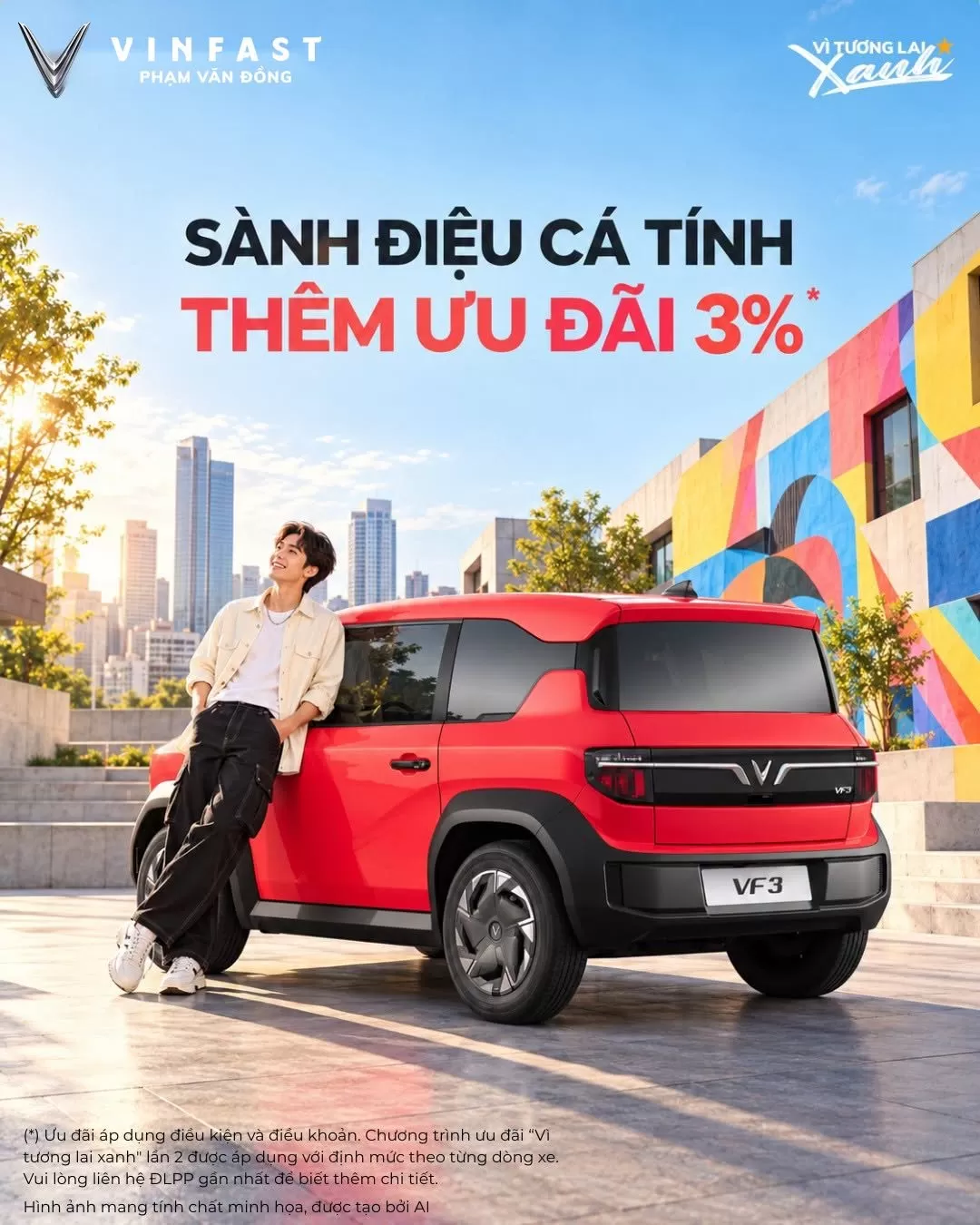 VinFast VF 3: Sành Điệu Cá Tính – Nhận Ngay Ưu Đãi 3% Từ Chương Trình 