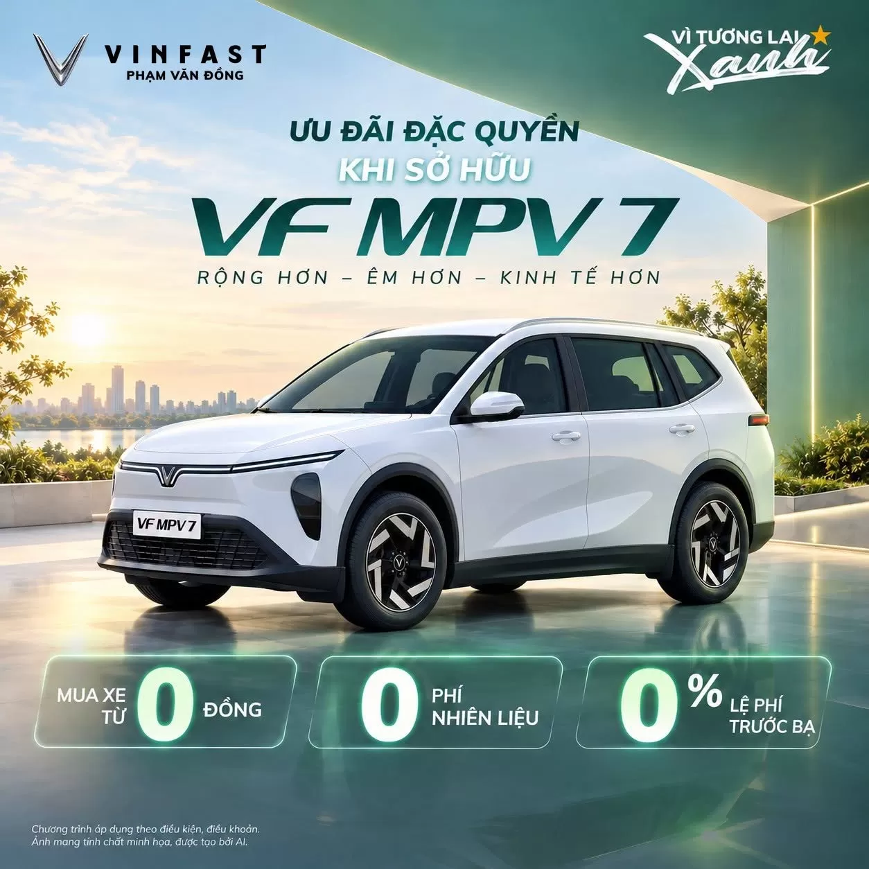 VinFast VF MPV 7: Sở Hữu Dễ Dàng Với Mua Xe 0 Đồng, 0 Phí Nhiên Liệu & 0% Lệ Phí Trước Bạ